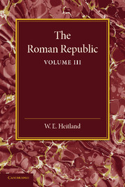 Couverture de l’ouvrage The Roman Republic: Volume 3
