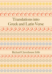 Couverture de l’ouvrage Translations into Greek and Latin Verse