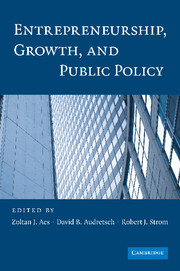 Couverture de l’ouvrage Entrepreneurship, Growth, and Public Policy