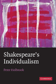 Couverture de l’ouvrage Shakespeare's Individualism