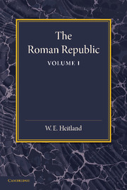 Couverture de l’ouvrage The Roman Republic: Volume 1
