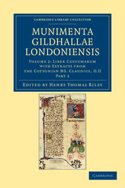 Couverture de l’ouvrage Munimenta Gildhallae Londoniensis