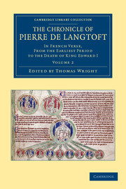 Couverture de l’ouvrage The Chronicle of Pierre de Langtoft