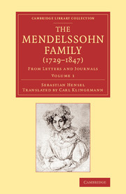Couverture de l’ouvrage The Mendelssohn Family (1729–1847): Volume 1