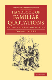 Couverture de l’ouvrage Handbook of Familiar Quotations