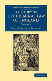 Couverture de l’ouvrage A History of the Criminal Law of England