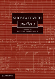 Couverture de l’ouvrage Shostakovich Studies 2