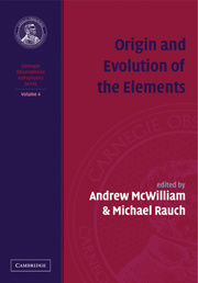 Cover of the book Origin and Evolution of the Elements