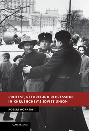 Couverture de l’ouvrage Protest, Reform and Repression in Khrushchev's Soviet Union