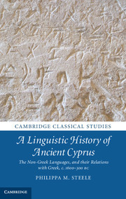 Couverture de l’ouvrage A Linguistic History of Ancient Cyprus