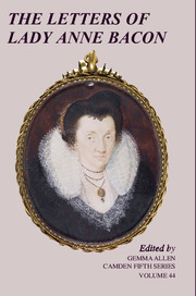 Couverture de l’ouvrage The Letters of Lady Anne Bacon
