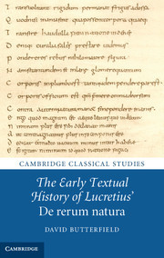 Couverture de l’ouvrage The Early Textual History of Lucretius' De rerum natura