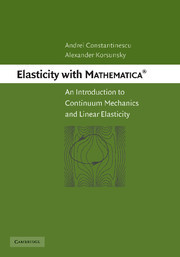 Couverture de l’ouvrage Elasticity with Mathematica ®