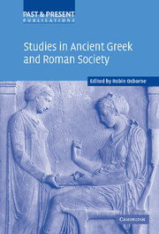Couverture de l’ouvrage Studies in Ancient Greek and Roman Society