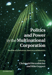 Couverture de l’ouvrage Politics and Power in the Multinational Corporation