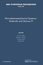 Cover of the book Microelectromechanical Systems - Materials and Devices IV: Volume 1299