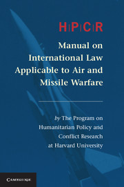 Cover of the book HPCR Manual on International Law Applicable to Air and Missile Warfare