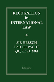 Couverture de l’ouvrage Recognition in International Law