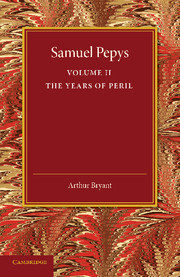 Couverture de l’ouvrage Samuel Pepys: Volume 2