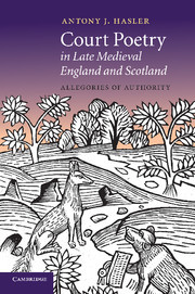 Couverture de l’ouvrage Court Poetry in Late Medieval England and Scotland