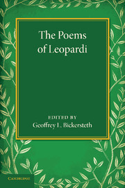 Couverture de l’ouvrage The Poems of Leopardi