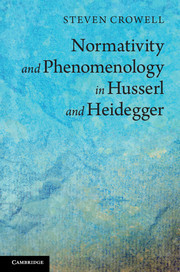 Couverture de l’ouvrage Normativity and Phenomenology in Husserl and Heidegger