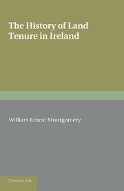 Couverture de l’ouvrage The History of Land Tenure in Ireland