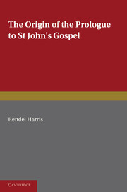 Couverture de l’ouvrage The Origin of the Prologue to St John's Gospel