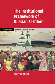 Couverture de l’ouvrage The Institutional Framework of Russian Serfdom