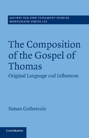 Couverture de l’ouvrage The Composition of the Gospel of Thomas