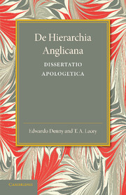 Couverture de l’ouvrage De hierarchia Anglicana