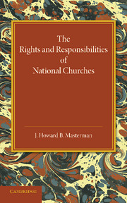Couverture de l’ouvrage The Rights and Responsibilities of National Churches