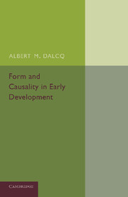 Couverture de l’ouvrage Form and Causality in Early Development