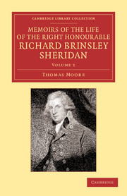 Couverture de l’ouvrage Memoirs of the Life of the Right Honourable Richard Brinsley Sheridan: Volume 1
