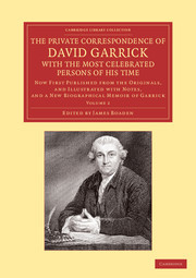 Couverture de l’ouvrage The Private Correspondence of David Garrick with the Most Celebrated Persons of his Time: Volume 2