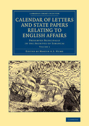 Couverture de l’ouvrage Calendar of Letters and State Papers Relating to English Affairs: Volume 1
