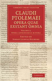 Couverture de l’ouvrage Claudii Ptolemaei opera quae exstant omnia