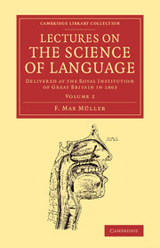 Couverture de l’ouvrage Lectures on the Science of Language: Volume 2