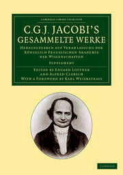 Couverture de l’ouvrage C. G. J. Jacobi's Gesammelte Werke