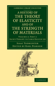 Couverture de l’ouvrage A History of the Theory of Elasticity and of the Strength of Materials