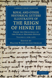 Couverture de l’ouvrage Royal and Other Historical Letters Illustrative of the Reign of Henry III