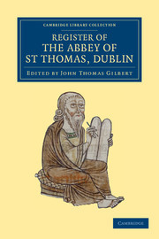 Couverture de l’ouvrage Register of the Abbey of St Thomas, Dublin
