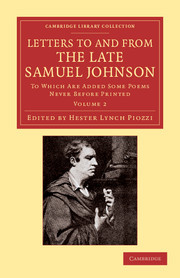 Cover of the book Letters to and from the Late Samuel Johnson, LL.D.