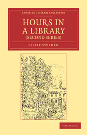 Couverture de l’ouvrage Hours in a Library (Second Series)