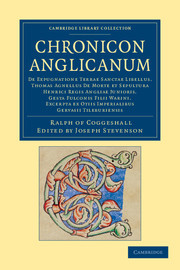 Couverture de l’ouvrage Chronicon Anglicanum