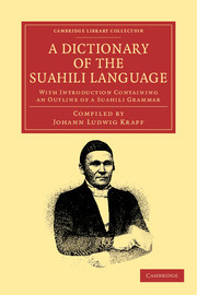 Couverture de l’ouvrage A Dictionary of the Suahili Language