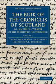 Couverture de l’ouvrage The Buik of the Croniclis of Scotland; or, A Metrical Version of the History of Hector Boece