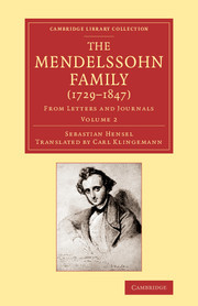 Couverture de l’ouvrage The Mendelssohn Family (1729–1847): Volume 2
