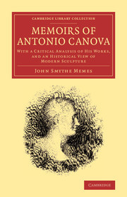 Couverture de l’ouvrage Memoirs of Antonio Canova