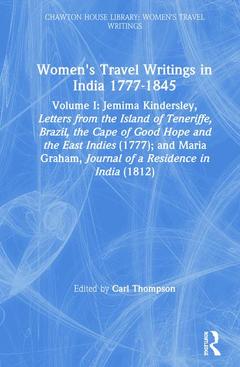 Couverture de l’ouvrage Women's Travel Writings in India 1777–1854